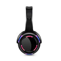 Black wireless silent disco headphones with over-ear design and a 3m cable.