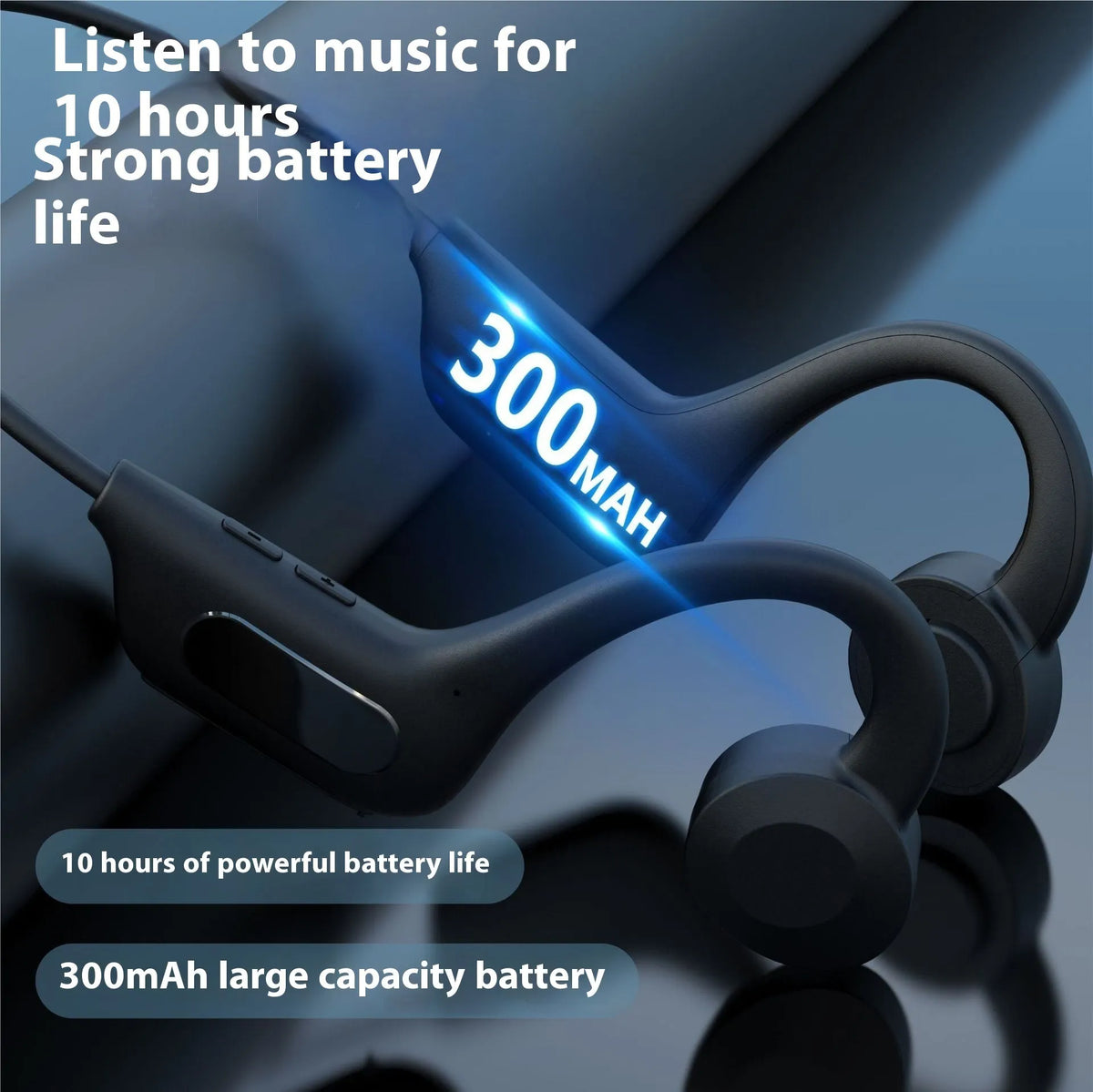 YYK-Q33 Bluetooth bone conduction wireless headset Q33 Black ABS earpiece ear-mounted design