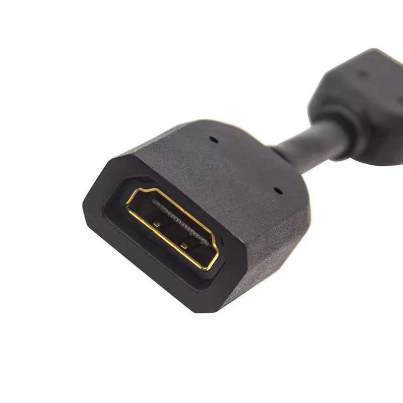 Black 10cm male to female HDMI extension cable with gold plated plug for Chromecast TV stick
