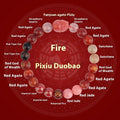 Handmade five elements crystal bracelet with geometric gold, wood, water, fire and soil beads