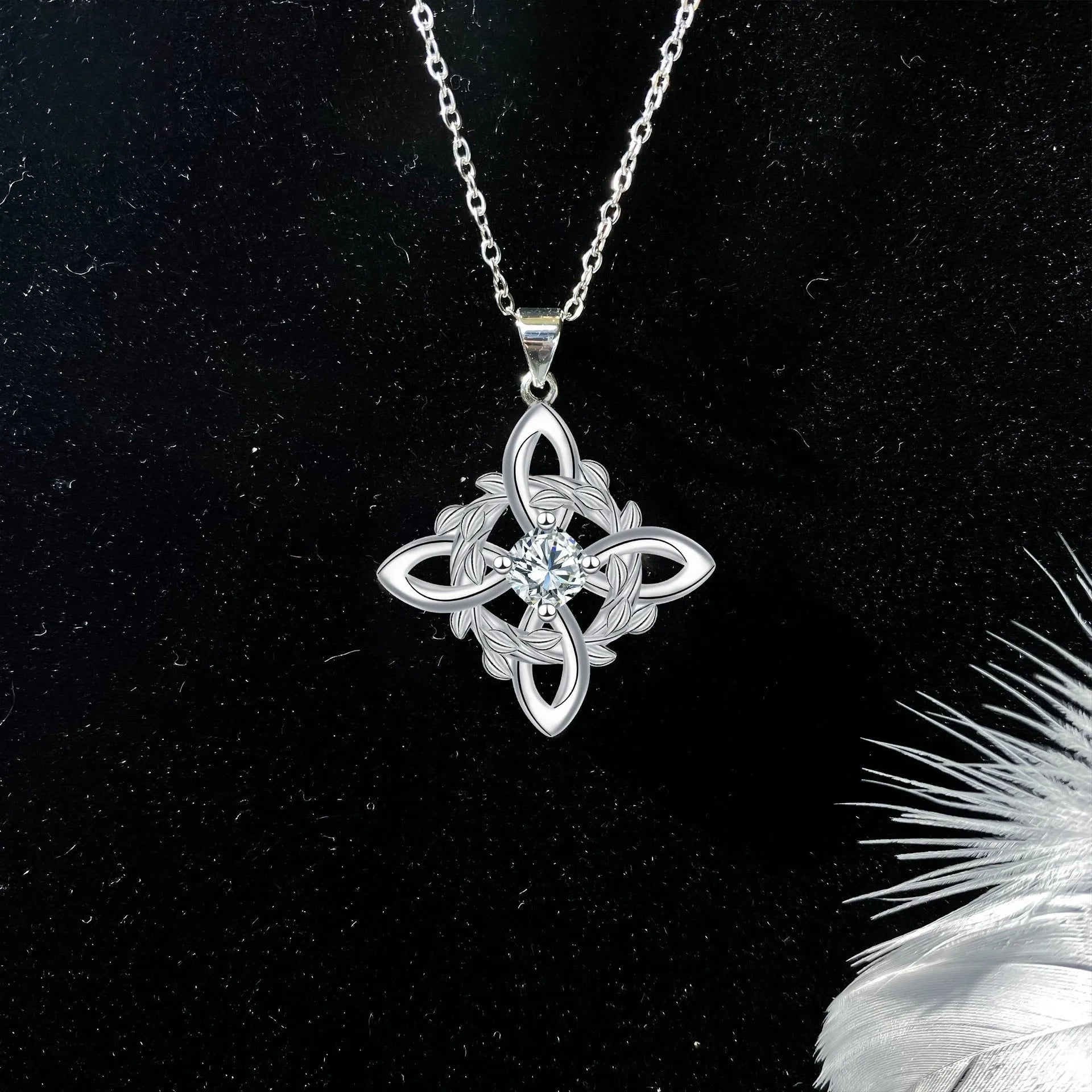Personalised vintage inlaid zircon triangle pendant necklace on copper cross chain, adjustable 41-50cm, garland colour