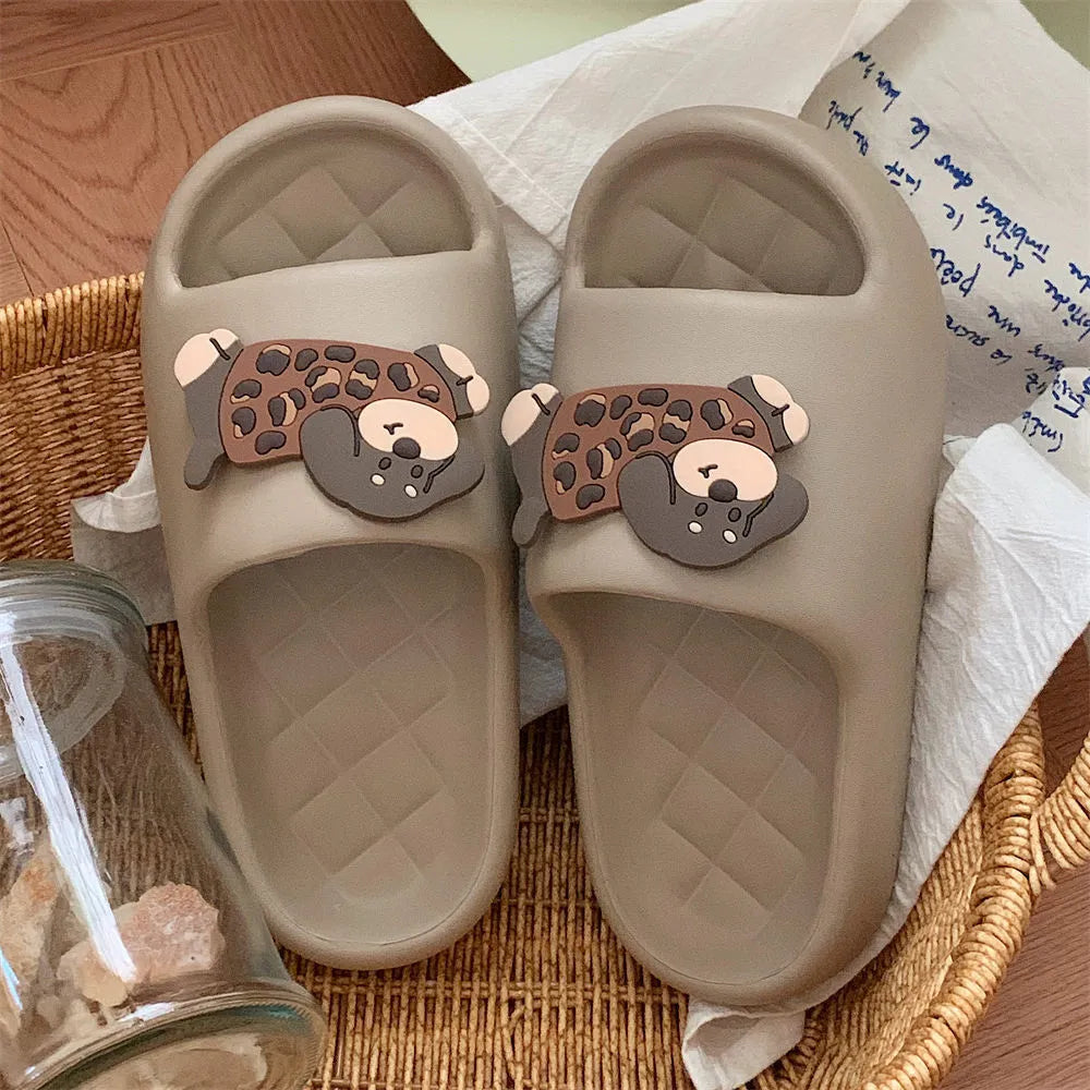 EVA flip flops with thickening sole in desert brown colour for home and outdoor leisure wear