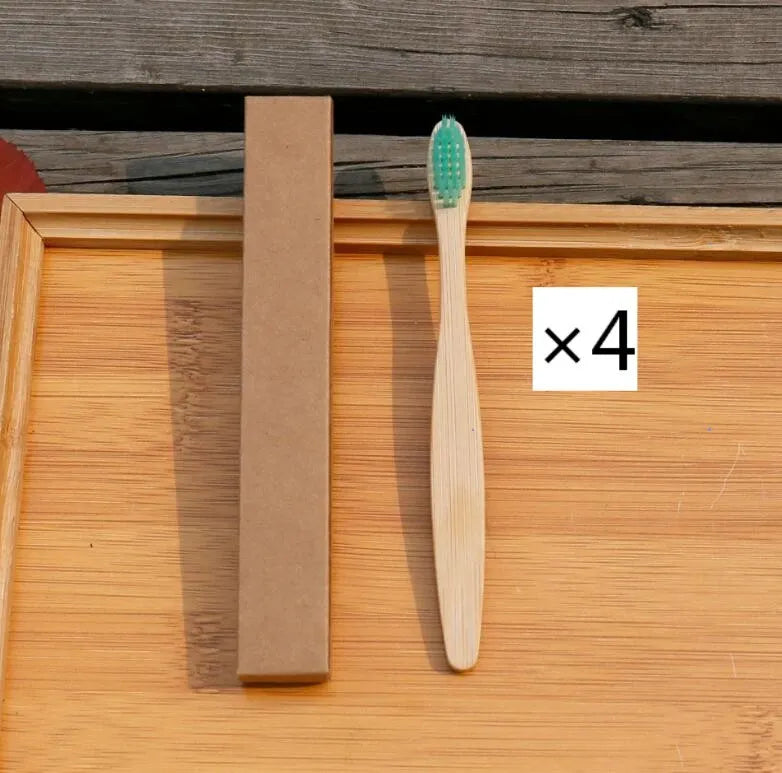 Eco friendly bamboo soft fibre toothbrush with biodegradable handle for adults