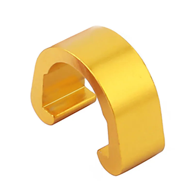 Pack of ten small aluminium alloy C-shaped buckles in assorted colours.