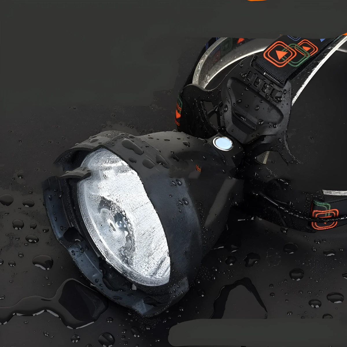 Rechargeable head-mounted LED night fishing lamp with 18650 battery and aluminium housing
