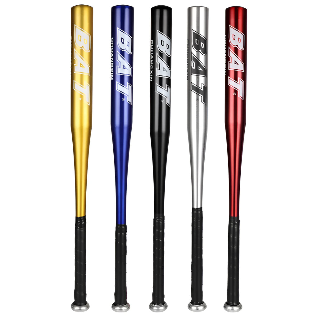 A6061 aluminium alloy baseball bat for training with black finish and non-slip rubber grip