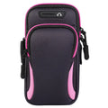 Nylon waterproof mobile phone arm bag with breathable mesh back panel on a person's arm