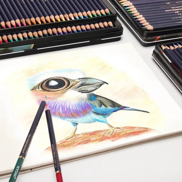 Water soluble coloured pencils with water soluble colour lead in 12 to 72 colour sets and 2B B 5B 3B H 4B hardness.