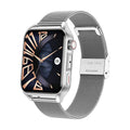AMOLED smart watch with 1.8 inch display in black colour with silicone wrist strap