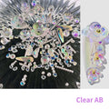 Jar of nail sequins with flower and butterfly shapes in 6 colours, 15g net content