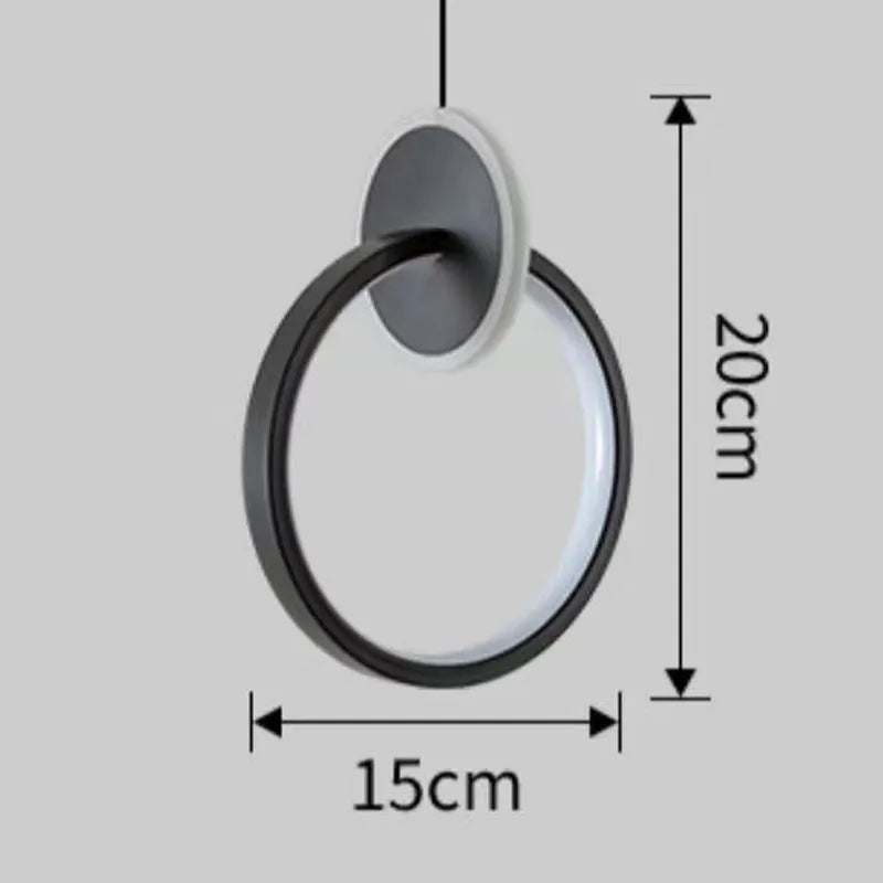 Nordic double ring fish chandelier pendant lamp in black aluminium alloy with LED light source