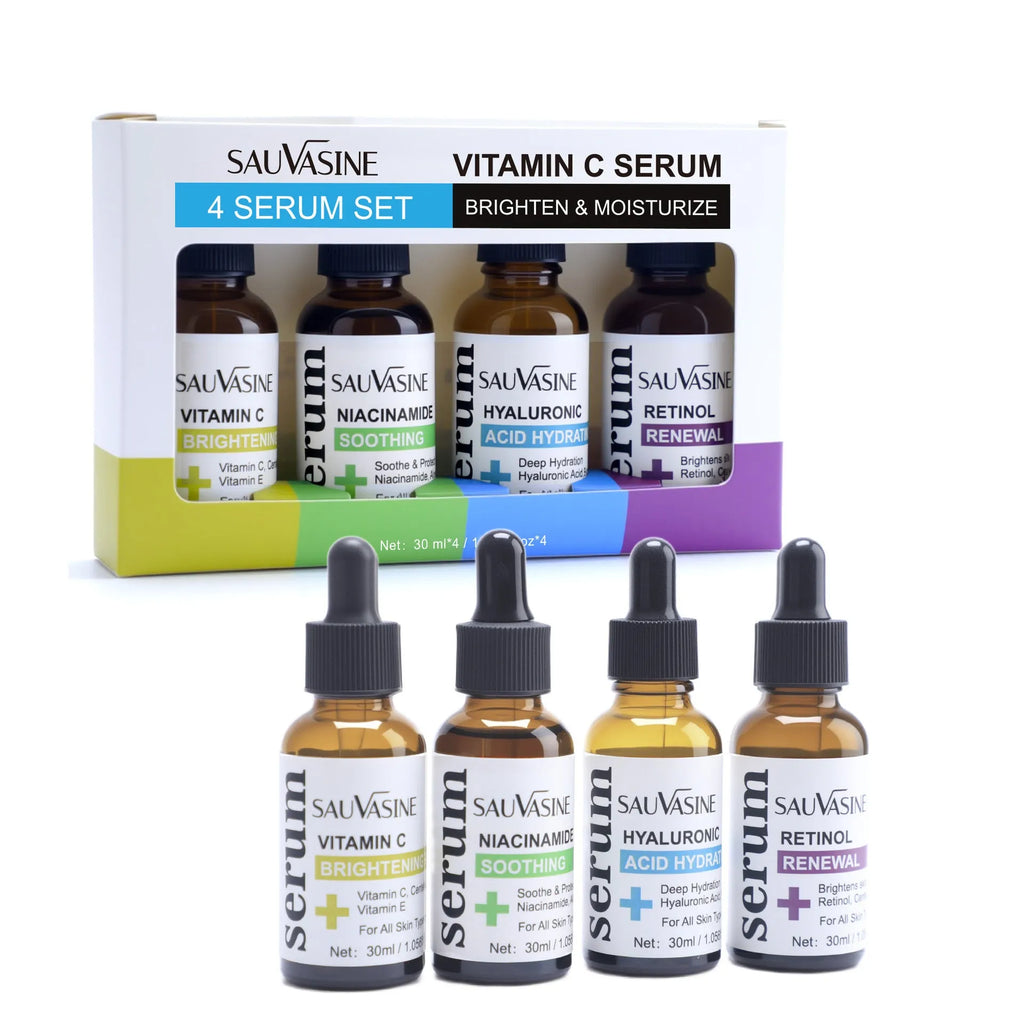 Vitamin C skincare 4-piece set with four 30ml products for complete daily routine