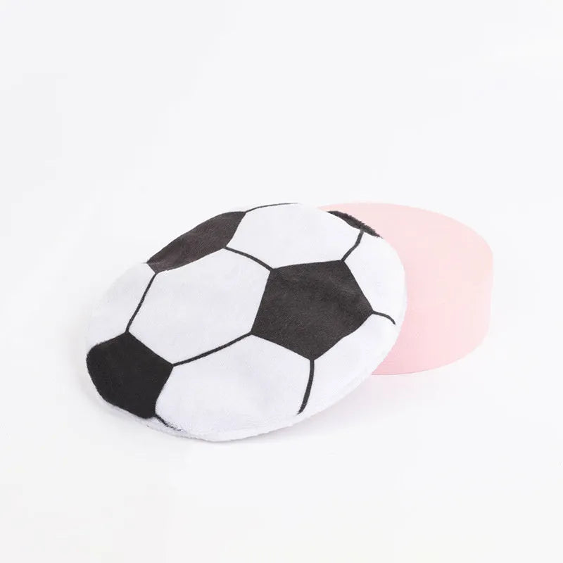 5cm catnip flying disc toy with plush exterior and sports ball patterns for indoor cats