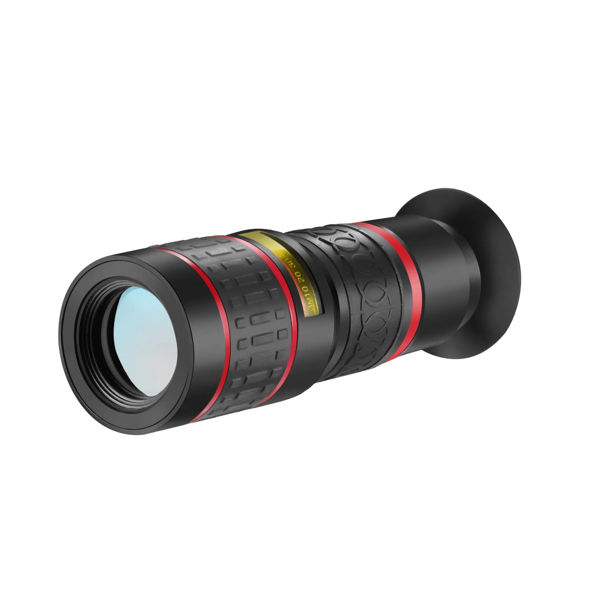20x magnification smartphone telescope lens with universal mounting clip and eyepiece mask