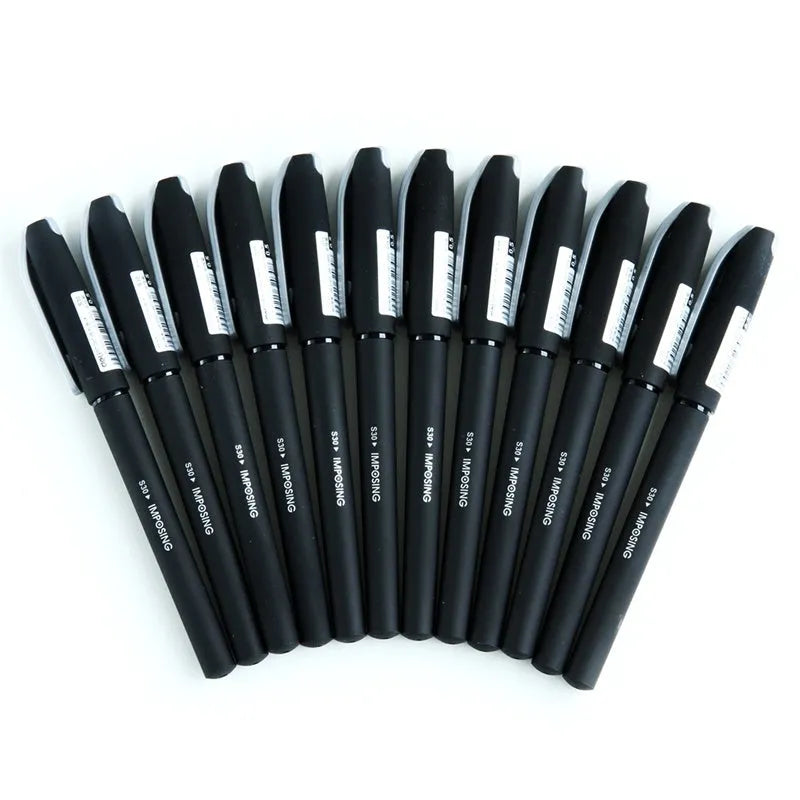Frosted black carbon pen with 0.5mm tip, model S30, on white background