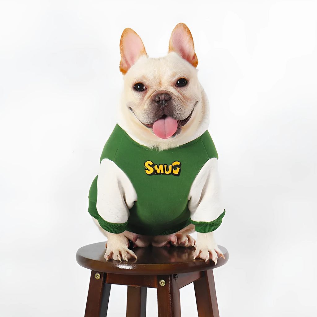 Green cotton dog clothing for autumn and winter in sizes L to 4XL