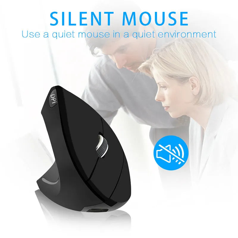 WH-911-C left hand ergonomic mouse with 2.4GHz wireless and wired connectivity, 1600 DPI rat size