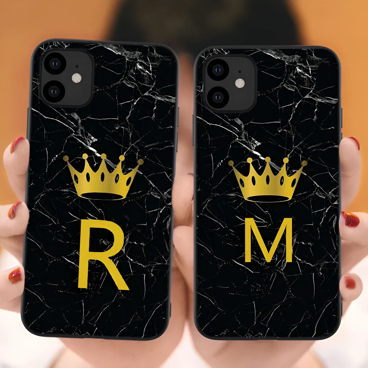 Marble TPU mobile phone case with solid colour and letter design for iPhone 11 series