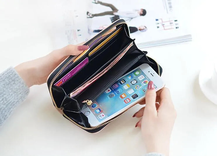 Women cat cartoon wallet in artificial leather, compact 10x18.8x3cm, available in six colours including beige and black