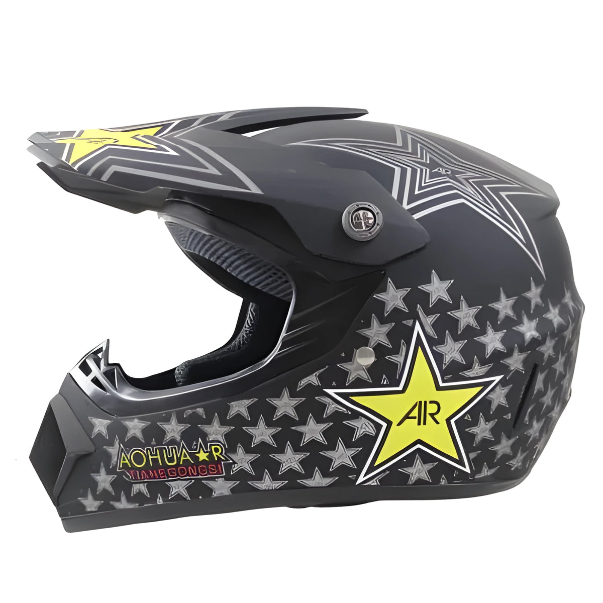 Matte black mountain bike full helmet with chin guard and adjustable fit system