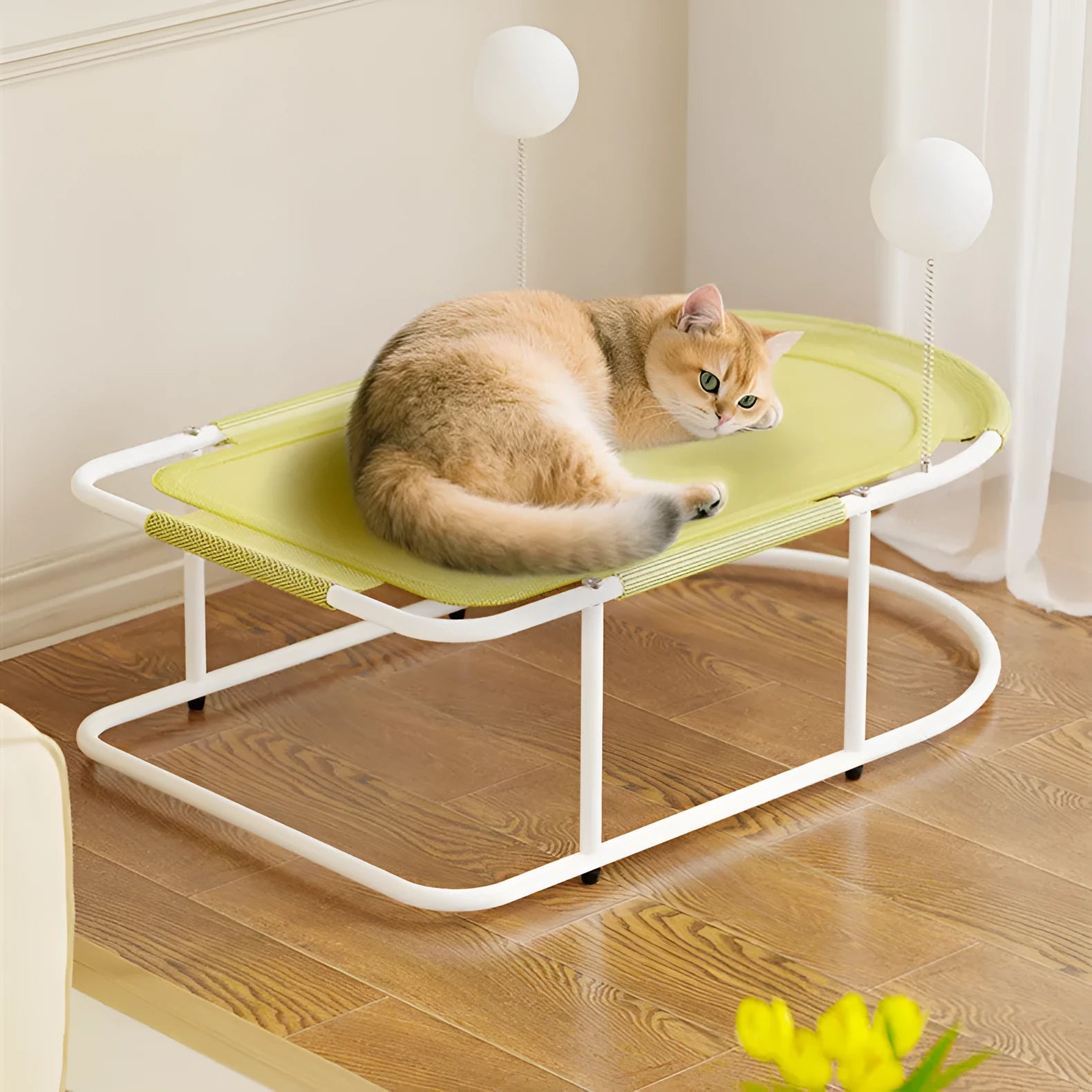 Grey fabric kennel for cats measuring 50cm cubed with breathable walls and a removable cover.