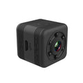 Black SQ29 waterproof sports camera with MicroUSB port and TF card slot.