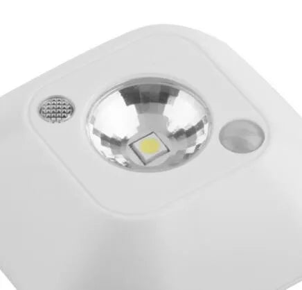 Mini infrared wireless motion sensor night light ceiling battery powered lamp 7x7x2.4cm white with dual sensors