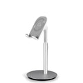 Silver metal S1 computer phone holder supporting tablet on desktop