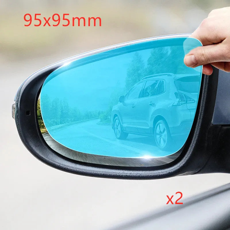 Transparent rain proof film for car rearview mirror with optical grade PET and scratch resistant coating