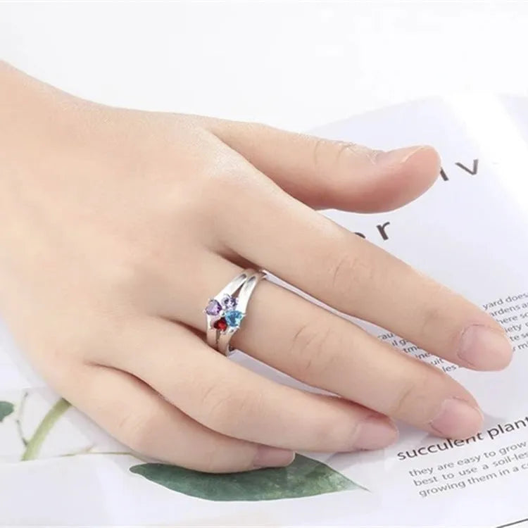 Pair of S925 silver lovers rings with lettering pattern, electroplated white finish, unisex style