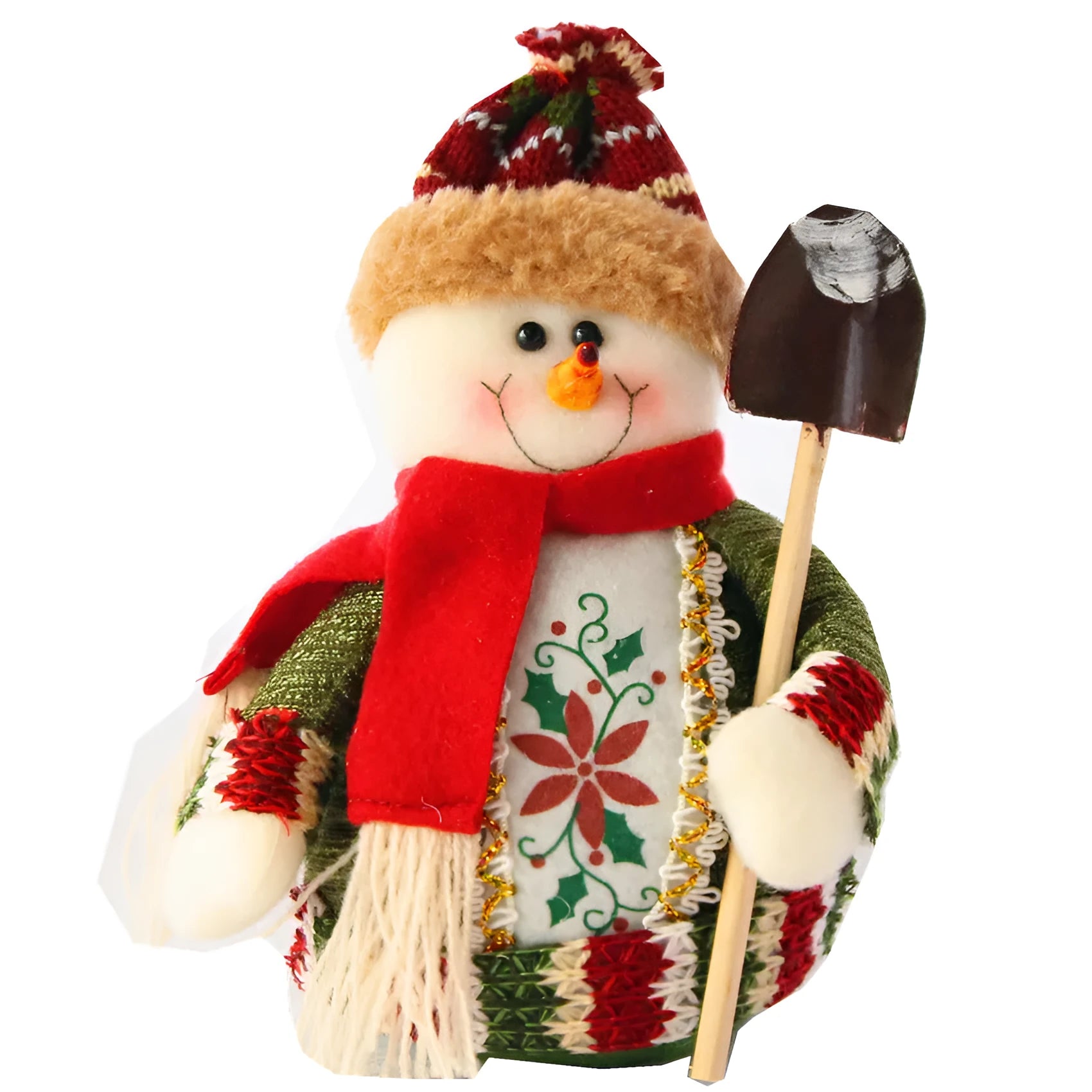 Red green white flannel snowman Christmas decoration 18x13cm hanging ornament