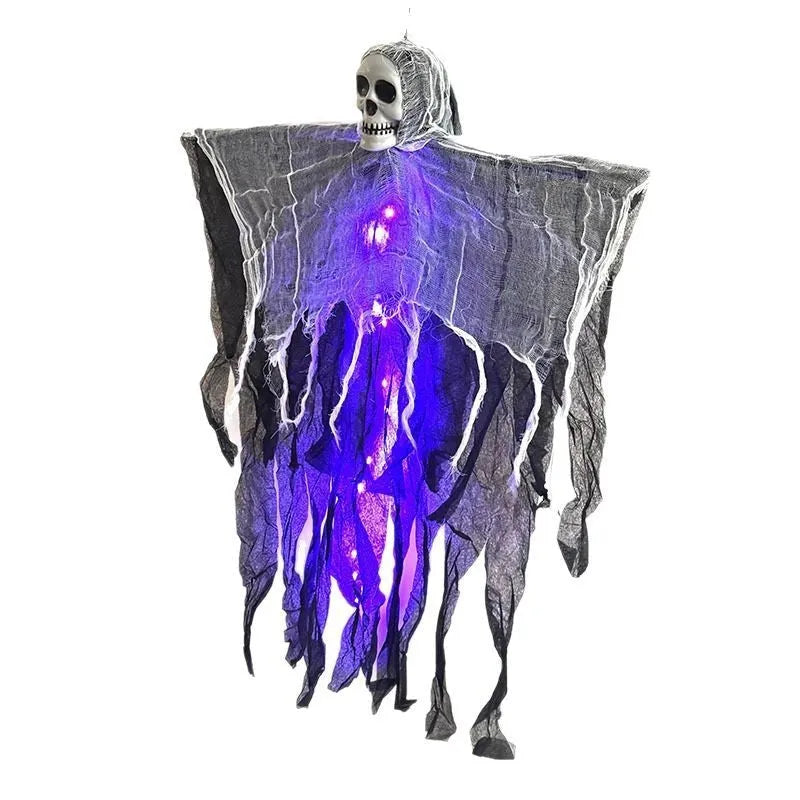 85cm Halloween hanging ghost prop in Colour, Purple, Red or Warm Colour, made from plastic, wrought iron, foam and cloth
