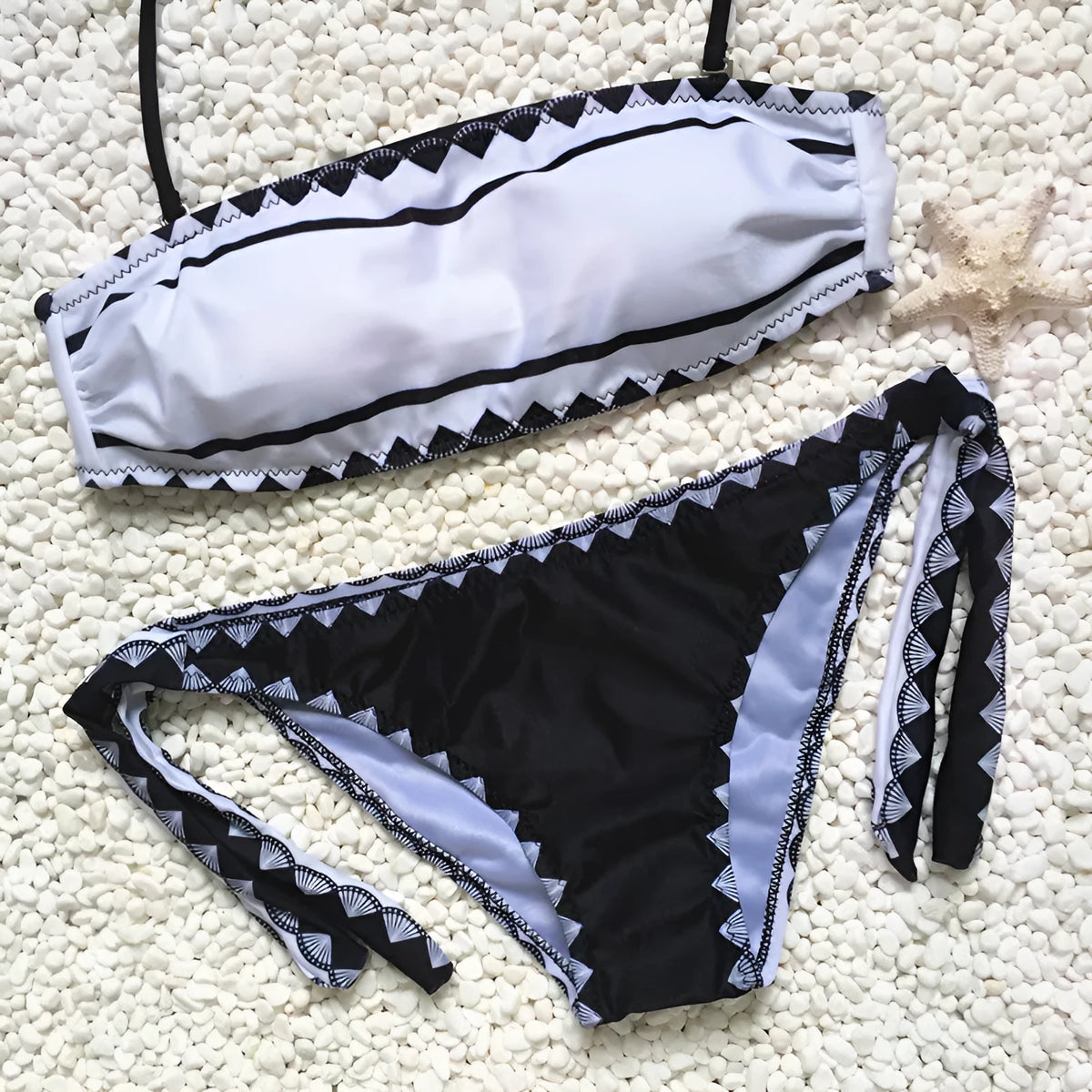 Strapless bikini set for women with tie side bottom available in S M L