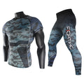 Two-piece fitness tights suit in chlorine fibre blend, colour option C1, size L to XXL, for running and training