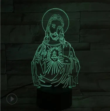 Religious series 3D night light with Jesus design, USB battery dual-use, touch switch, 200x150x87mm, 0.3kg