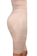 Women's seamless high-waist shapewear shorts for tummy control in black and nude colours.