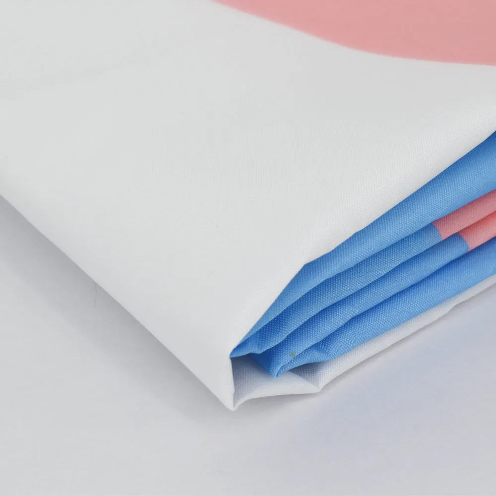 Transgender rainbow flag made of polyester fibre, 90x150cm, displayed outdoors
