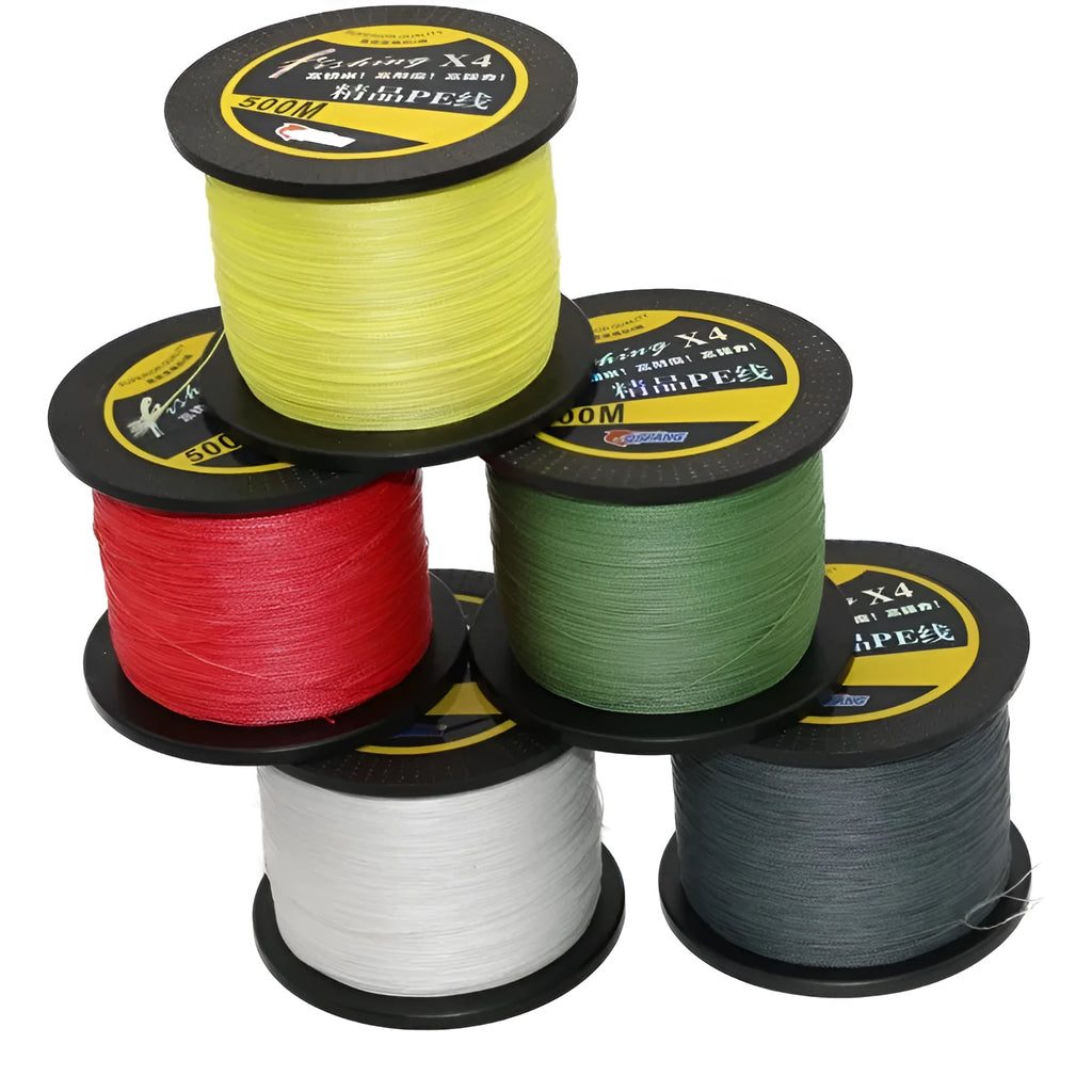 Strong pull fishing line 500 metres bulletproof fiber Four Series green