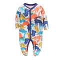 Cotton one-piece baby outfit with dinosaur print design for 3-12 month infants