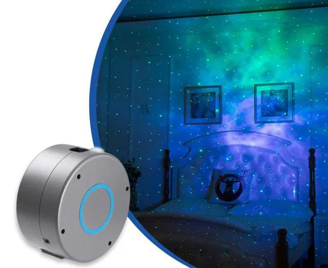Grey starry sky projection lamp with LED and green laser for indoor atmospheric lighting