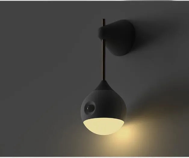 Morandi Grey induction night light with LED light source, 149mm height, spiral European design