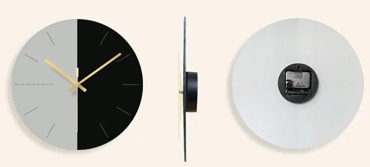 29.5cm clear tempered glass minimalist wall clock with transparent numbers on white wall.