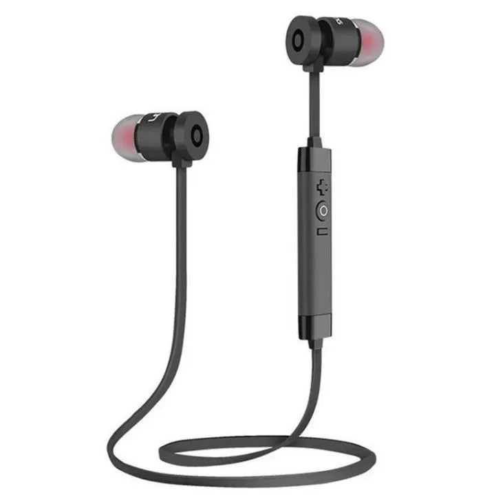 Sports waterproof Bluetooth earphones in black, wireless in-ear design with noise reduction