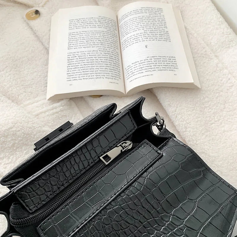 Vintage PU fabric crossbody bag with adjustable strap in multiple colour options