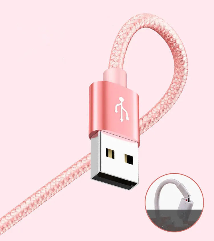 Three-in-one Micro USB charging cable for mobile phones in 1.2 metre length