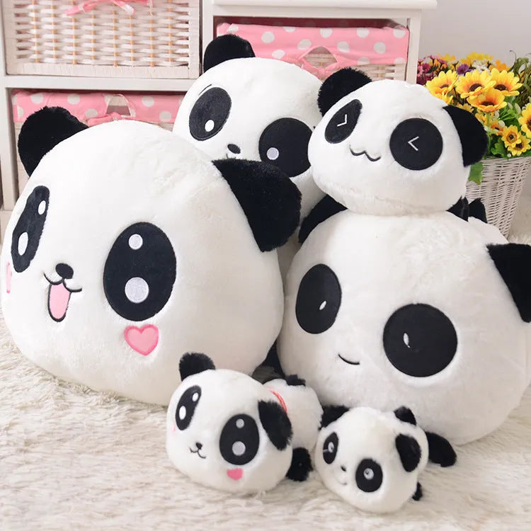 Plush toy panda in Panda colour, soft plush material, 45 cm listing size, available in three face styles and five sizes.