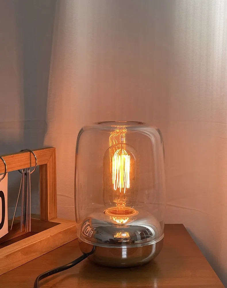 Geometric essential oil diffuser lamp measuring 20cm with simple modern design for bedroom use