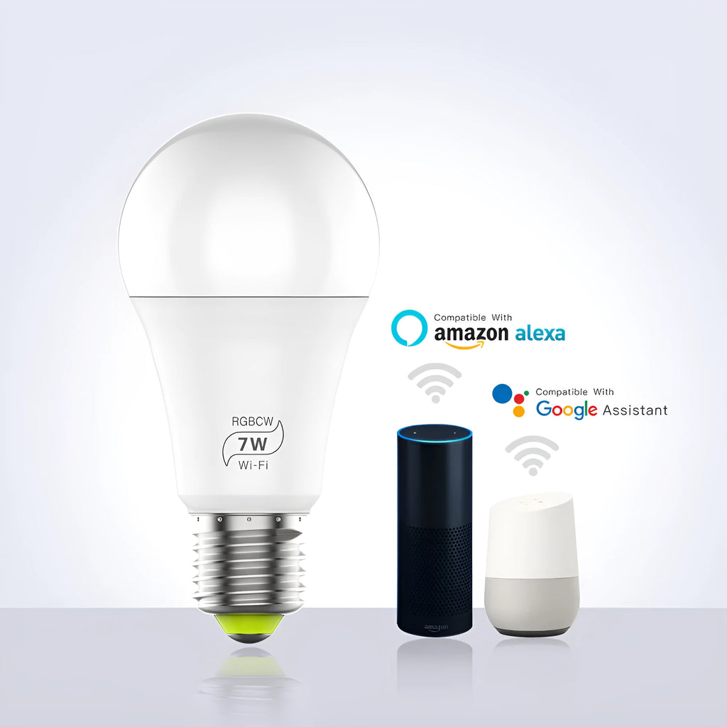 LED Smart Wi-Fi light bulb with Alexa and Google voice control, colour changing features