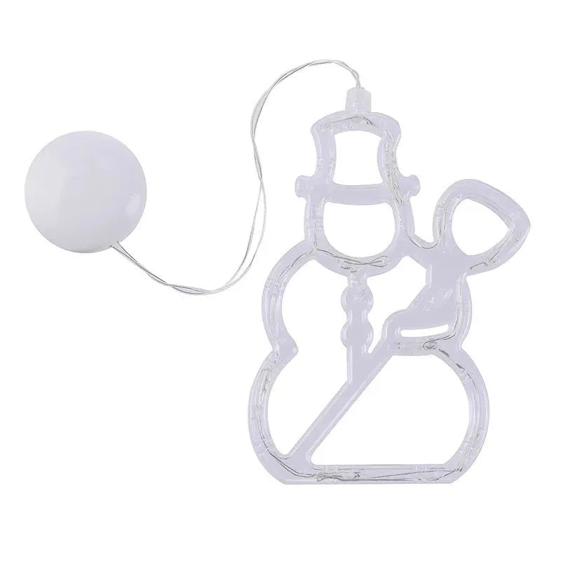 Christmas LED suction cup chandelier with Santa Claus and snowman designs for window decoration