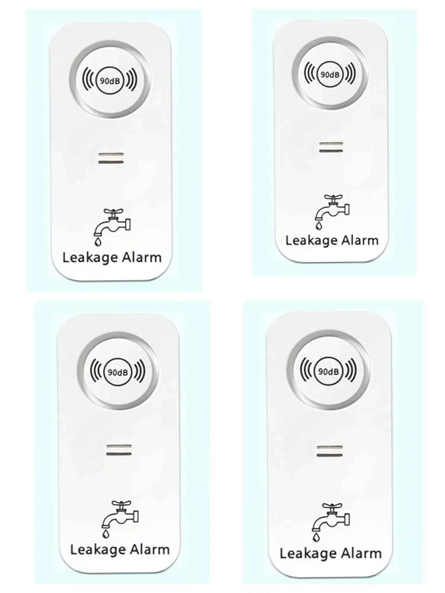 Compact independent flood sensor alarm unit for wireless water detection in properties